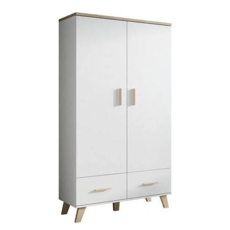Roupeiro SANNA com 2 portas de bater e 2 gavetas (110x190x55)