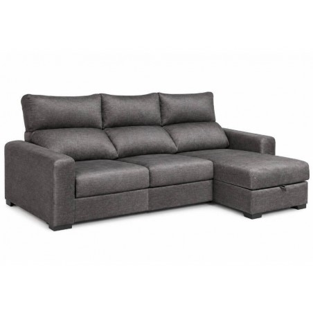 Sofá chaise long reversível SANTORINI com 2 lugares, cama e baú (255x145)