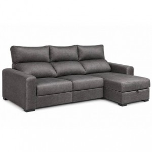 Sofá chaise long reversível SANTORINI com 2 lugares, cama e baú (255x145)