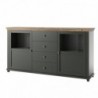 Aparador EVORA com 2 portas, 4 gavetas e luz LED (181x93x42)
