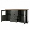 Aparador EVORA com 2 portas, 4 gavetas e luz LED (181x93x42)