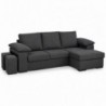 Sofá chaise long reversível DONATELLO com 2 lugares e puffs (230x150cm)