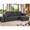 Sofá chaise long reversível DONATELLO com 2 lugares e puffs (230x150cm)
