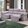 Sofá chaise long SANTIAGO com 2 lugares, cama e baú (255x150cm)
