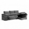Sofá chaise long MADRID com 2 lugares, baú e puffs (300x160cm)