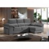 Sofá chaise long MADRID com 2 lugares, baú e puffs (300x160cm)