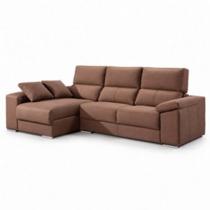 Sofá chaise long SEVILHA com 2 lugares e baú (300x160cm)