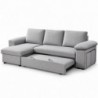 Sofá chaise long reversível AMADEUS com cama, baú e puffs (236x146cm)
