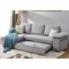 Sofá chaise long reversível AMADEUS com cama, baú e puffs (236x146cm)