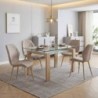 Pack Mesa de Jantar Sensei (Cambria) + 4 Cadeiras de Sala Selma (Beige)