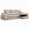 Sofá chaise long SALSA com cama, baú e puffs (263x145cm)