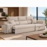 Sofá chaise long SALSA com cama, baú e puffs (263x145cm)