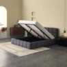 Cama Estofada Niki c/ Estrado e Sistema Elevatório Inc. + Colchão Opc.