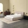 Cama Estofada Niki c/ Estrado e Sistema Elevatório Inc. + Colchão Opc.