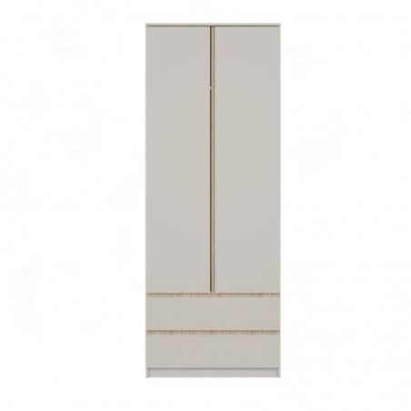 Roupeiro FRIDA com 2 gavetas e 2 portas de bater (80x220x52)