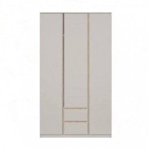 Roupeiro FRIDA com 2 gavetas e 3 portas de bater (120x210x52)