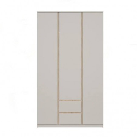 Roupeiro FRIDA com 2 gavetas e 3 portas de bater (120x210x52)