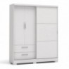 Roupeiro FLEX com 2 portas de bater, 1 porta de correr e 2 gavetas (180x218x50)