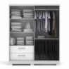 Roupeiro FLEX com 2 portas de bater, 1 porta de correr e 2 gavetas (180x218x50)
