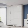 Roupeiro FLEX com 2 portas de bater, 1 porta de correr e 2 gavetas (180x218x50)