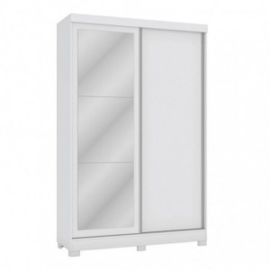 Roupeiro SLIDING com 2 portas de correr, 2 gavetas e espelho (143x223x53)