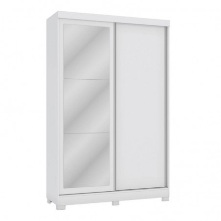 Roupeiro SLIDING com 2 portas de correr, 2 gavetas e espelho (143x223x53)