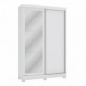 Roupeiro SLIDING com 2 portas de correr, 2 gavetas e espelho (143x223x53)