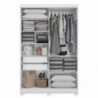 Roupeiro SLIDING com 2 portas de correr, 2 gavetas e espelho (143x223x53)