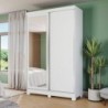 Roupeiro SLIDING com 2 portas de correr, 2 gavetas e espelho (143x223x53)