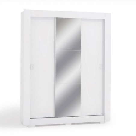 Roupeiro SLIDING com 3 portas de correr e espelho (170x210x55)