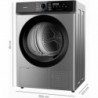 Máquina de secar roupa CECOTEC Bolero Dresscode Dry 8180 Steel | 8 kg | E | Aço inoxidável