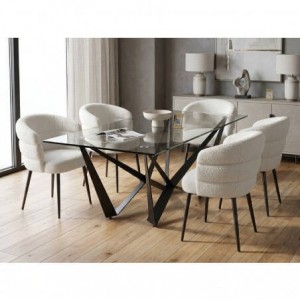 Pack Mesa de Jantar W + 5 Cadeiras de Sala Roswell