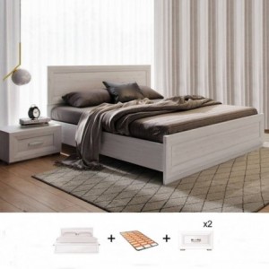 Pack Quarto Completo Marcus c/ 2 Mesas de Cabeceira + Estrado (200x160cm) Pack Quarto Completo Marcus c/ 2 Mesas de Cabeceira + Estrado (200x160cm)