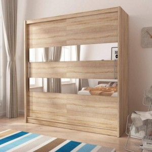 Roupeiro 2 Portas de Correr c/ Espelho Decorativo Maja 2 Roupeiro 2 Portas de Correr c/ Espelho Decorativo Maja 2