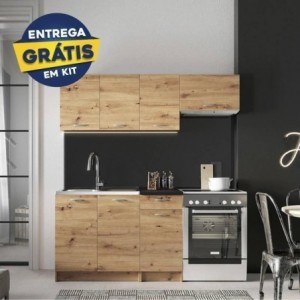 Pack Cozinha Mela 120cm (Oak Artisan/Branco) c/ Bancada (c/ Entrega GRÁTIS) Pack Cozinha Mela 120cm (Oak Artisan/Branco) c/ Bancada (c/ Entrega GRÁTIS)