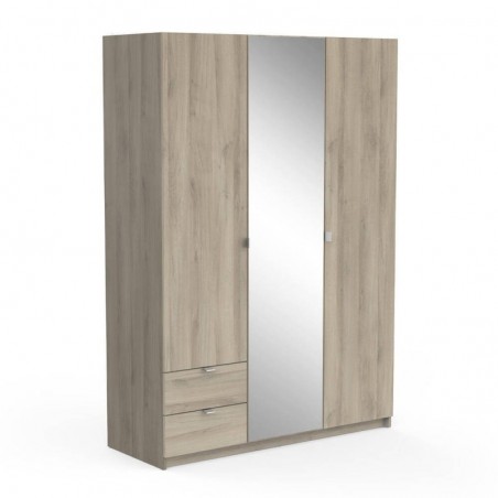 Roupeiro 3 Portas de Bater + 2 Gavetas Mellie 2