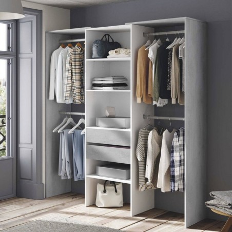 Armário c/ 2 Gavetas Tidy (Branco/Cemento)