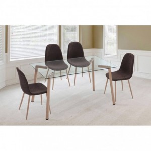 Pack Mesa de Jantar Sullie + 4 Cadeiras Cody (Marrom) Pack Mesa de Jantar Sullie + 4 Cadeiras Cody (Marrom)