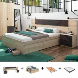 Pack Quarto Completo Alaya/Kendra + Estrado + Colchão Premium 17HR (190x150cm) Pack Quarto Completo Alaya/Kendra + Estrado + Colchão Premium 17HR (190x150cm)