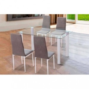 Pack Mesa de Jantar Yuri (Pernas Brancas) + 4 Cadeiras Yuri (Pernas Brancas) Pack Mesa de Jantar Yuri (Pernas Brancas) + 4 Cadeiras Yuri (Pernas Brancas)