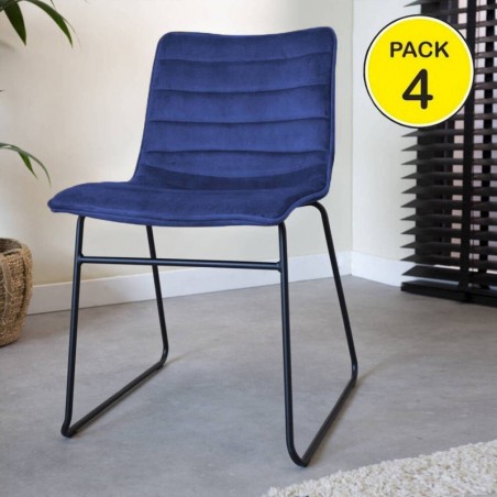 Pack 4 Cadeiras Brooklyn (Azul)