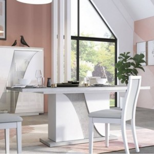 Mesa de Jantar Retangular Extensível Pietra Lacado c/ Brilho (180/225x76x90cm) Mesa de Jantar Retangular Extensível Pietra Lacado c/ Brilho (180/225x76x90cm)