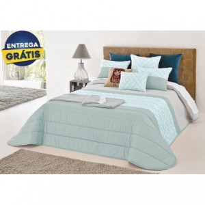 Conjunto de Colcha Elis 250x260cm - Aqua (c/ Entrega GRÁTIS) Conjunto de Colcha Elis 250x260cm - Aqua (c/ Entrega GRÁTIS)