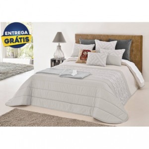 Conjunto de Colcha Elis 250x260cm - Cinza (c/ Entrega GRÁTIS) Conjunto de Colcha Elis 250x260cm - Cinza (c/ Entrega GRÁTIS)