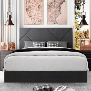 Cama de Casal Estofada Madison + Colchão Opc. Cama de Casal Estofada Madison + Colchão Opc.